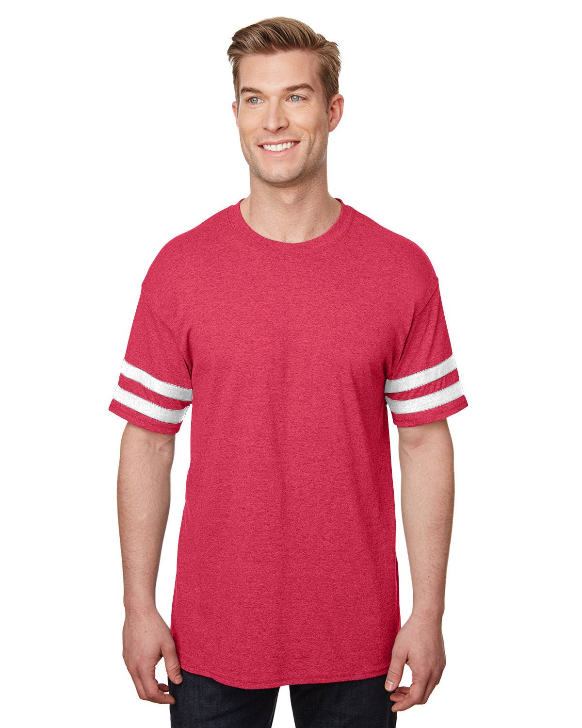 G500VT-Gildan-HEATHR RED/ WHT-Gildan-T-Shirts-1