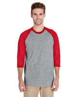 G570-Gildan-SPORT GREY/ RED-Gildan-T-Shirts-1