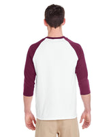 G570-Gildan-WHITE/ MAROON-Gildan-T-Shirts-2