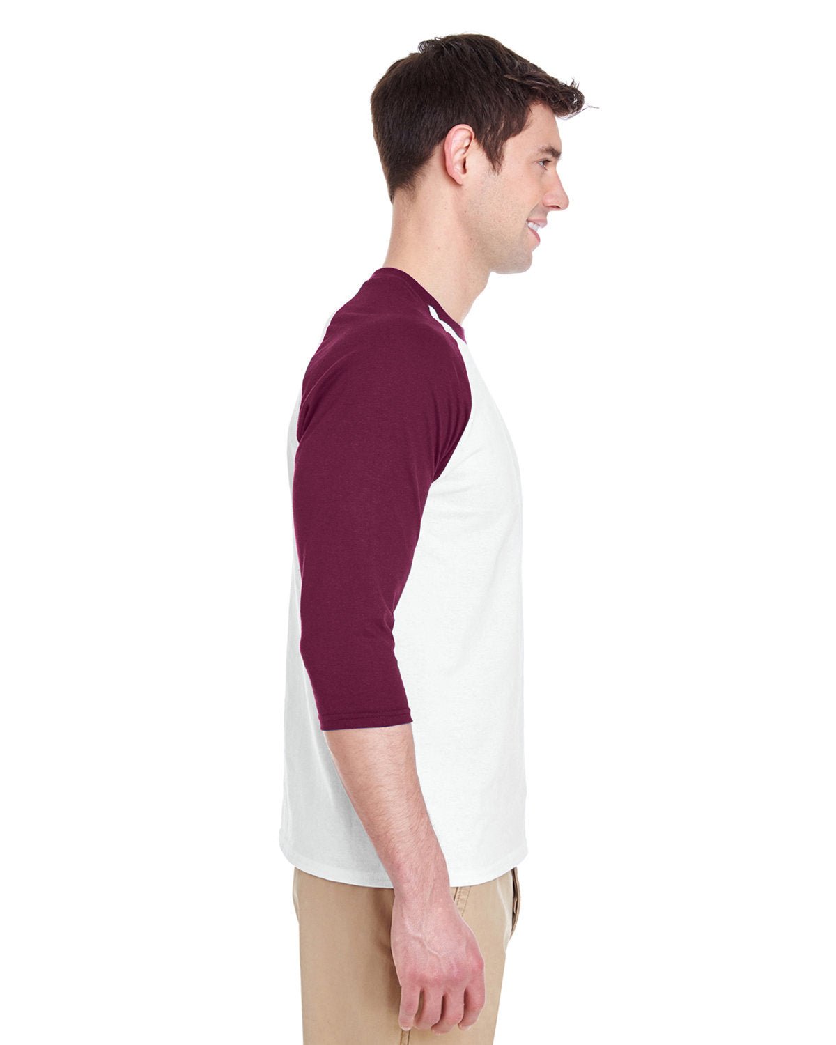 G570-Gildan-WHITE/ MAROON-Gildan-T-Shirts-3