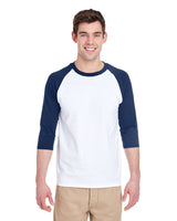 G570-Gildan-WHITE/ NAVY-Gildan-T-Shirts-1