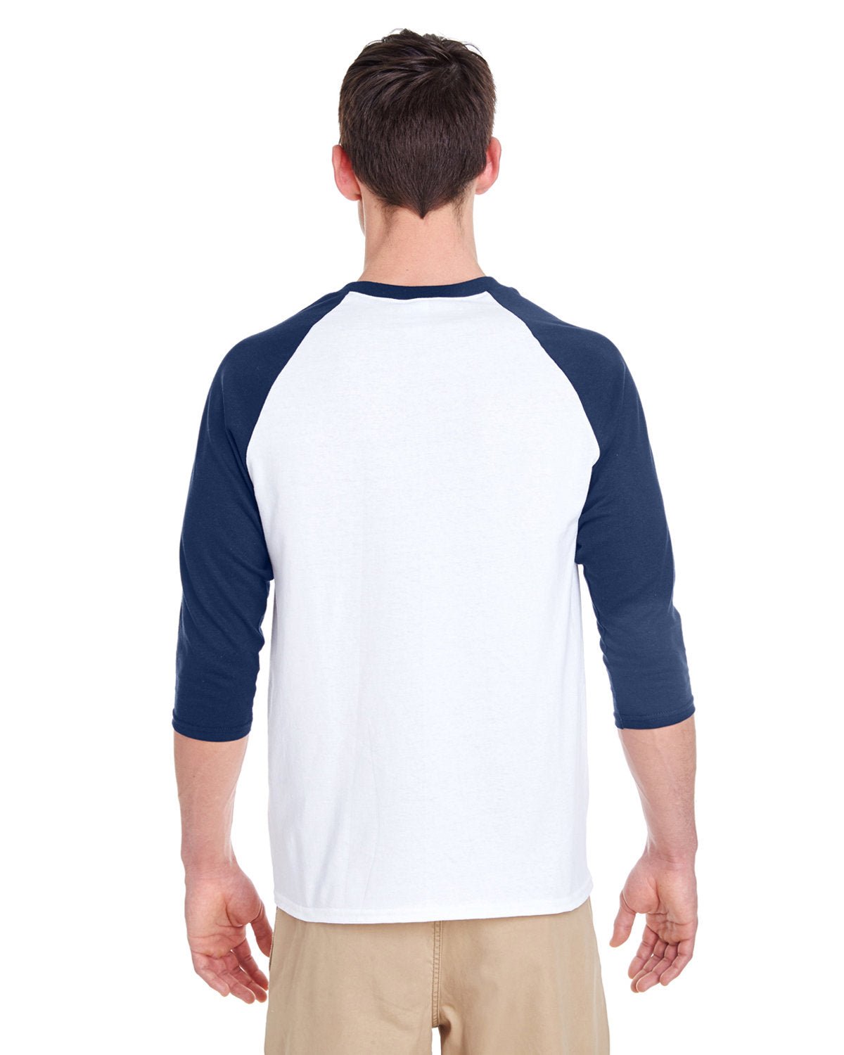 G570-Gildan-WHITE/ NAVY-Gildan-T-Shirts-2