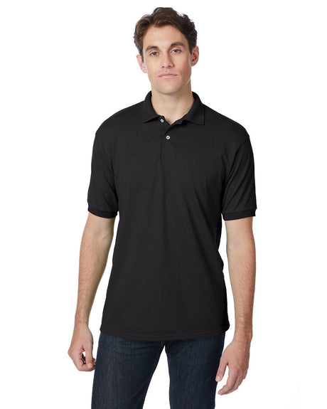 054-Hanes-BLACK-Hanes-Polos-1