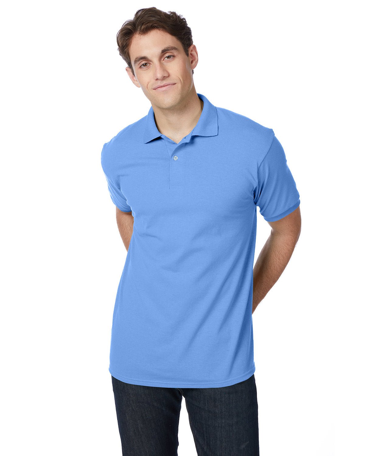 054-Hanes-CAROLINA BLUE-Hanes-Polos-1