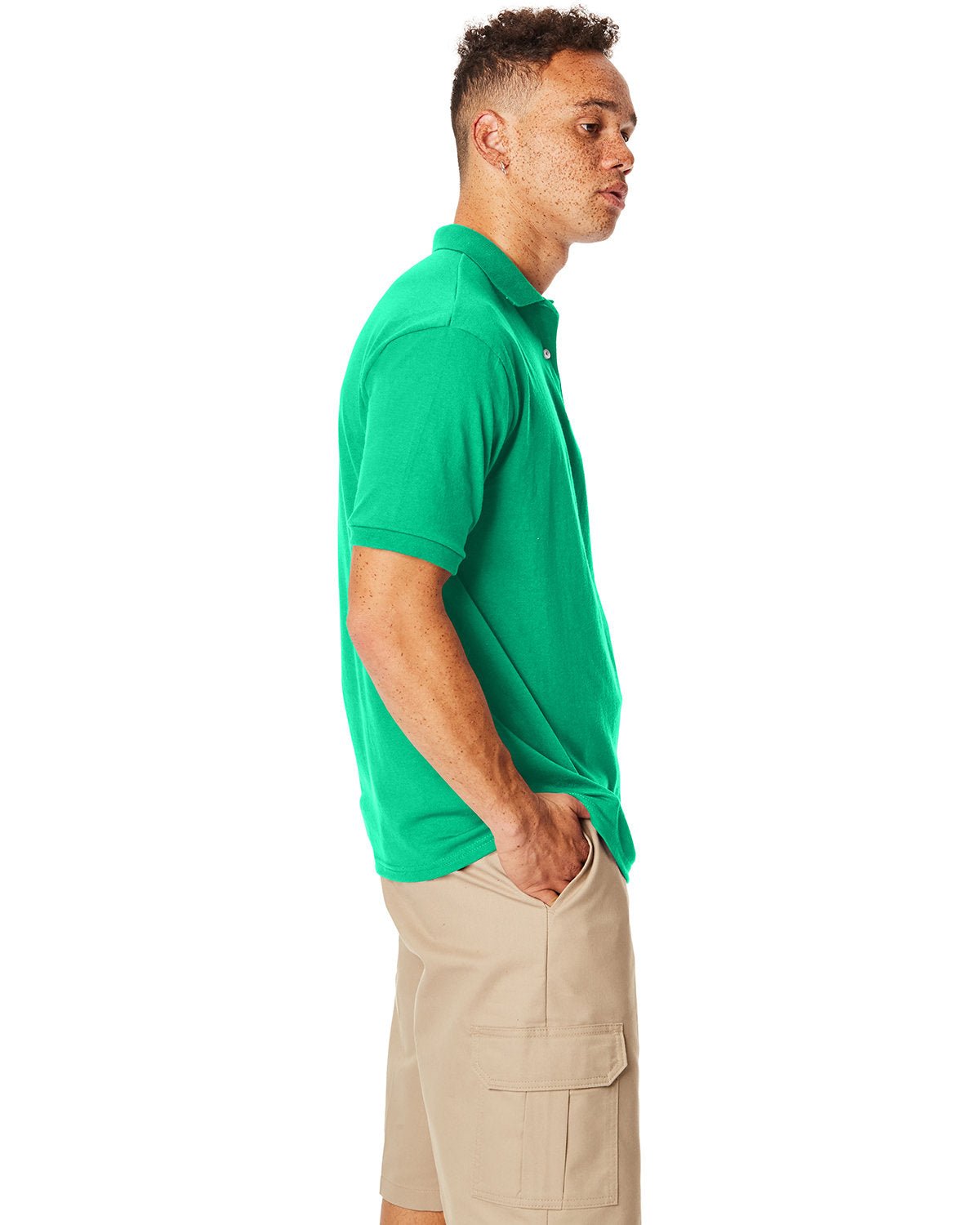 054-Hanes-KELLY GREEN-Hanes-Polos-3