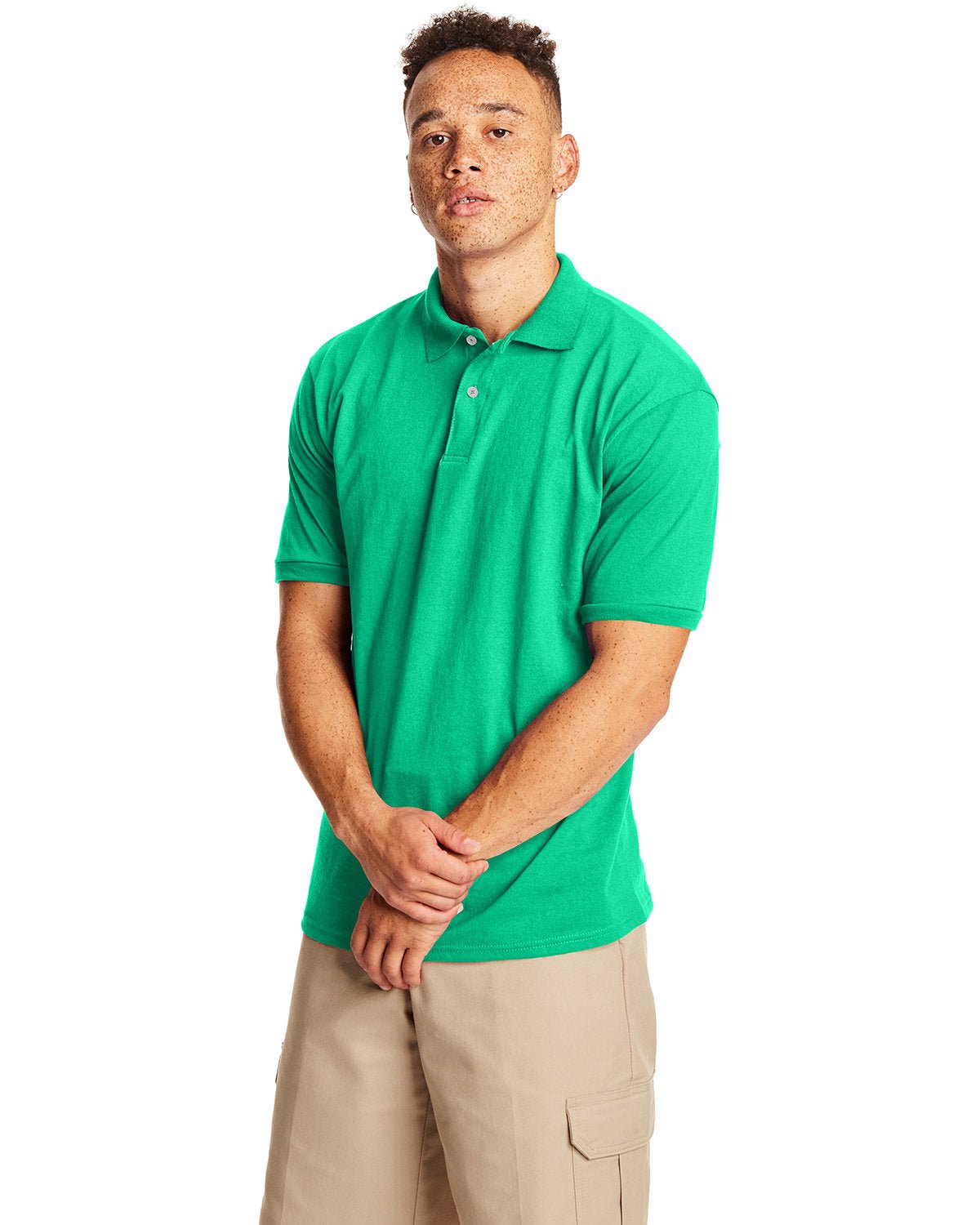 054-Hanes-KELLY GREEN-Hanes-Polos-1