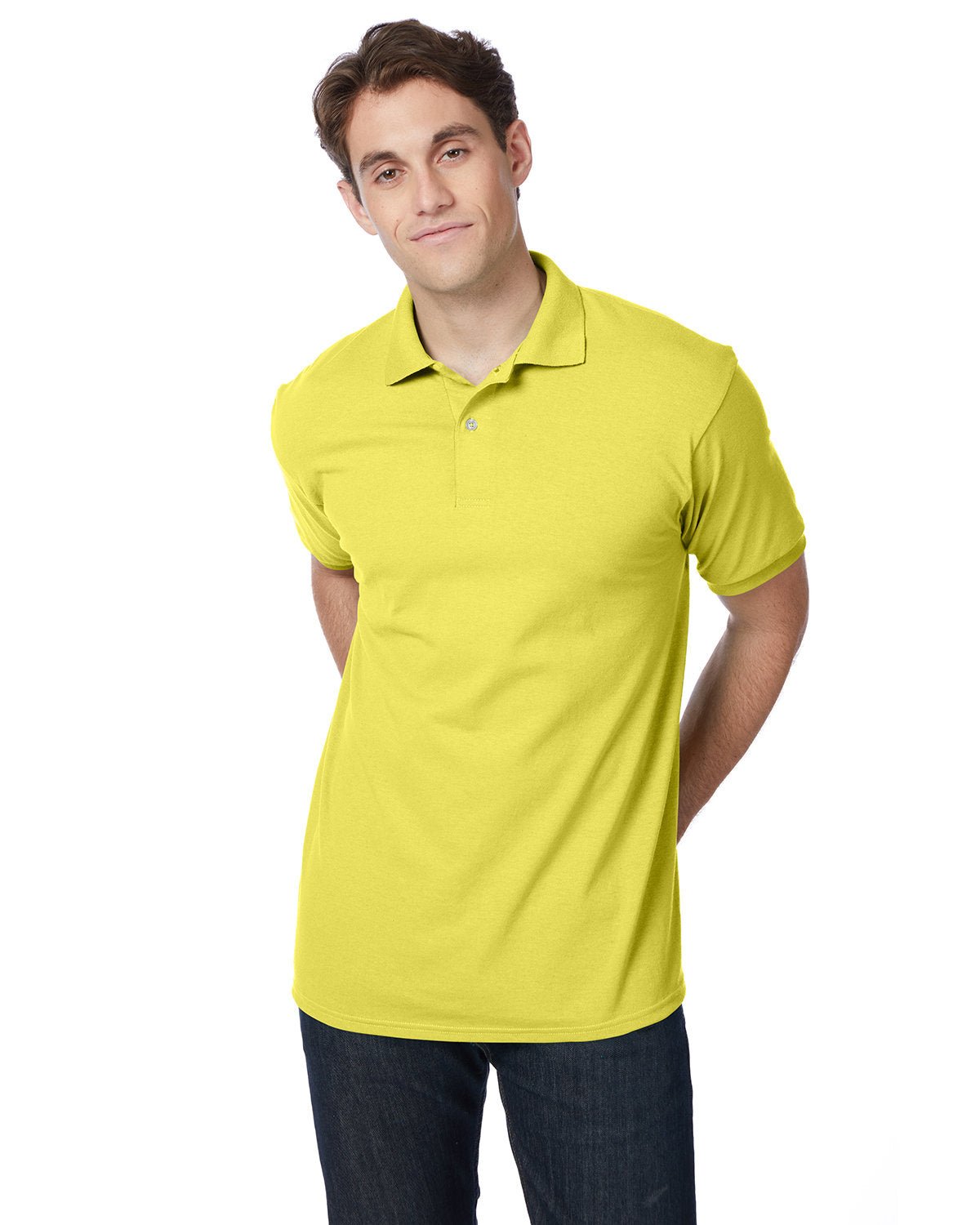 054-Hanes-YELLOW-Hanes-Polos-1