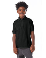 054Y-Hanes-BLACK-Hanes-Polos-1