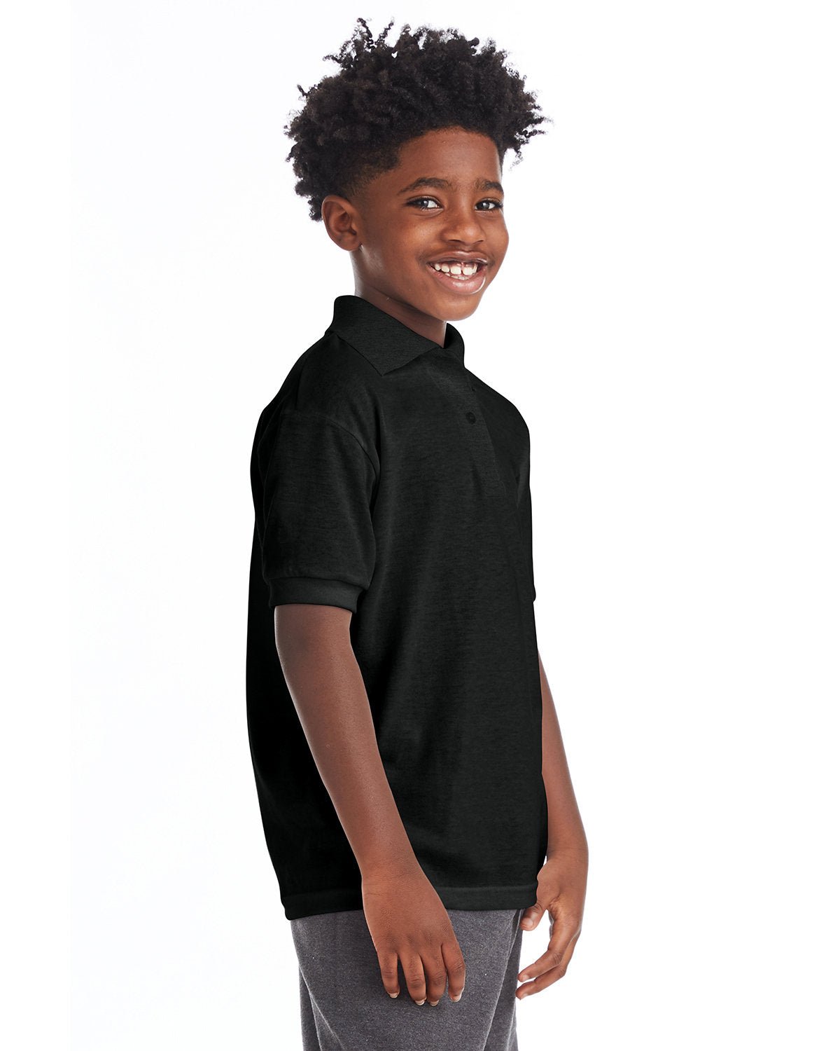 054Y-Hanes-BLACK-Hanes-Polos-3