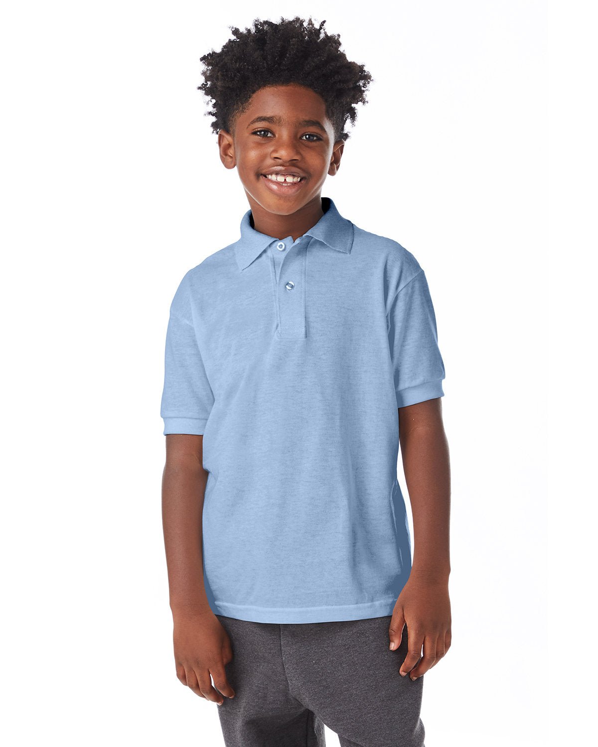 054Y-Hanes-LIGHT BLUE-Hanes-Polos-1