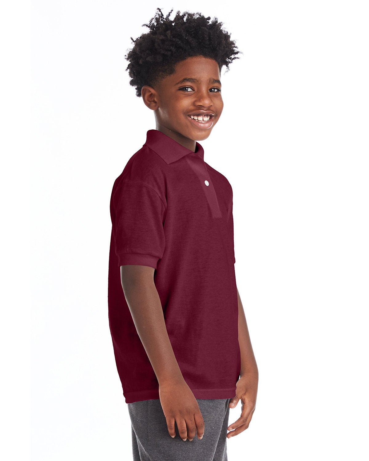 054Y-Hanes-MAROON-Hanes-Polos-3