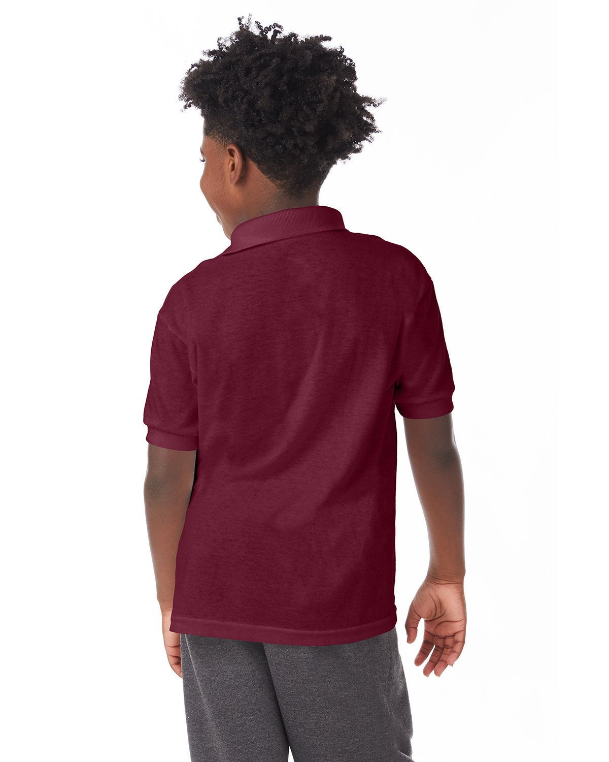 054Y-Hanes-MAROON-Hanes-Polos-2