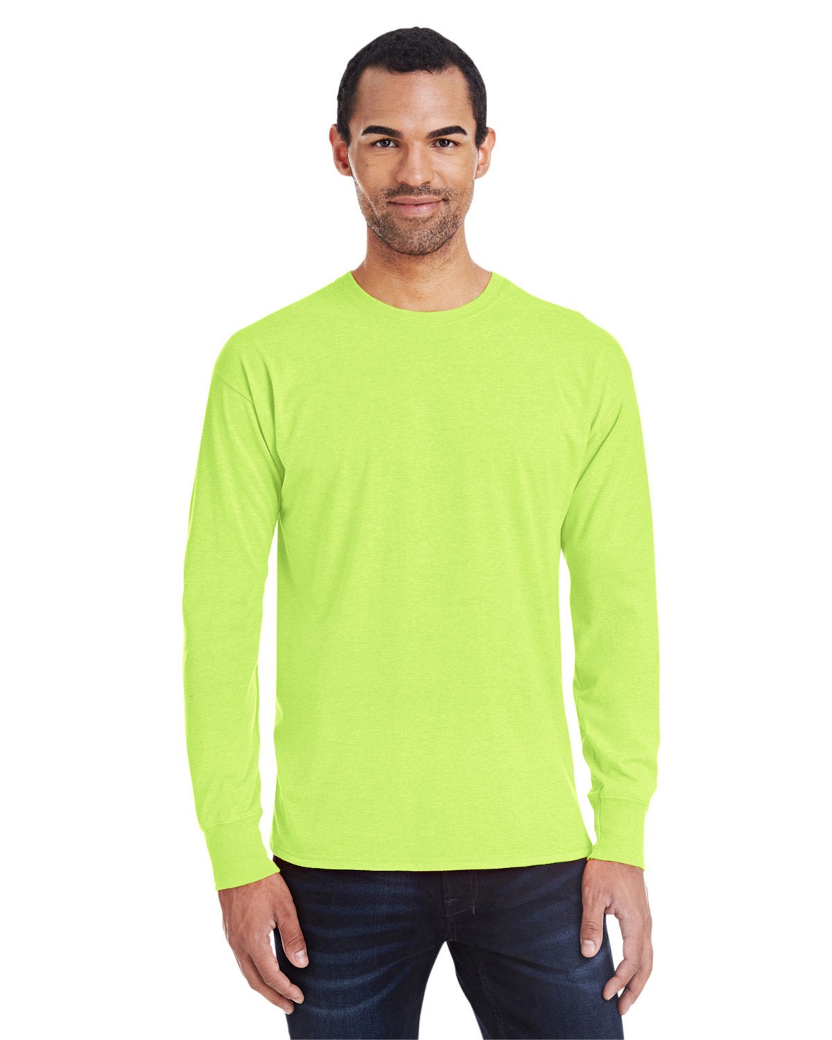 42L0-Hanes-NEON LEMON HTHR-Hanes-T-Shirts-1