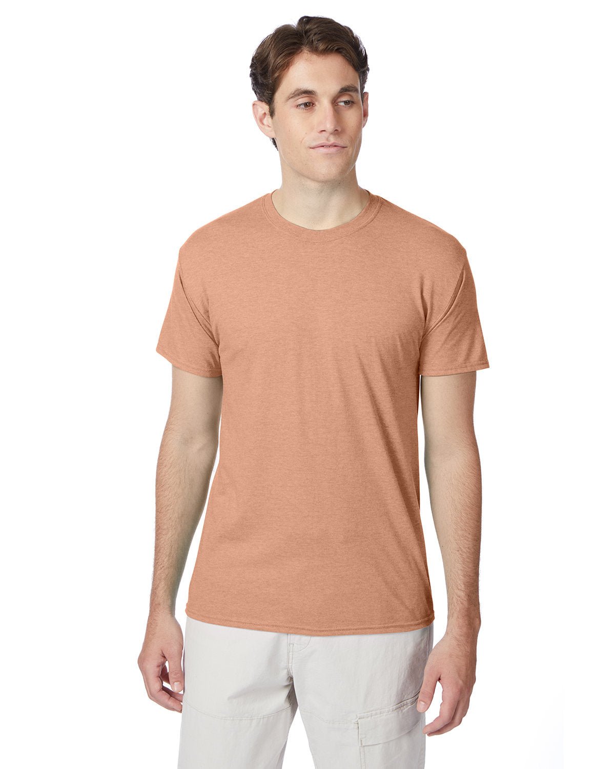 42TB-Hanes-CANTALOUPE HTHR-Hanes-T-Shirts-1