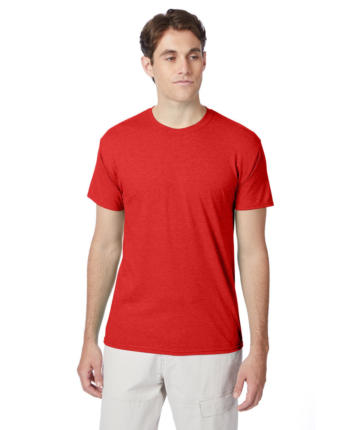 42TB-Hanes-POPPY RED HTHR-Hanes-T-Shirts-1