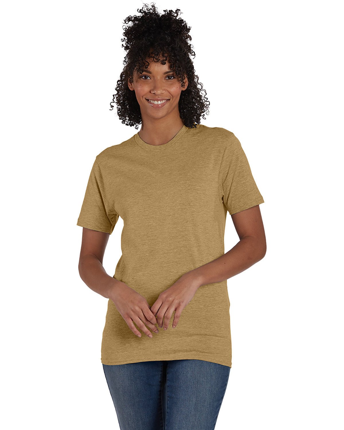 4980-Hanes-BROWN SUGAR HTHR-Hanes-T-Shirts-1