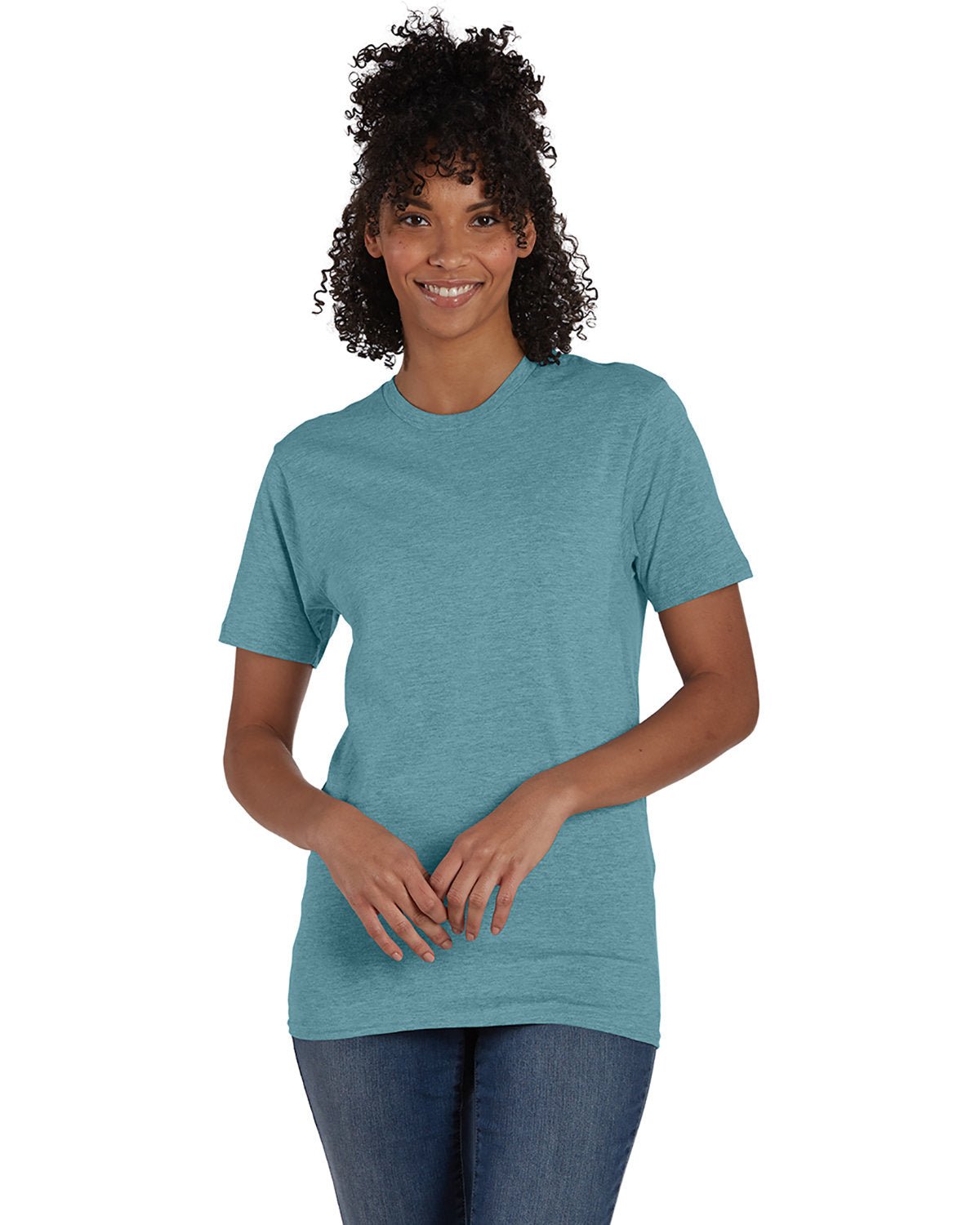 4980-Hanes-MARBLED GRN CLAY-Hanes-T-Shirts-1