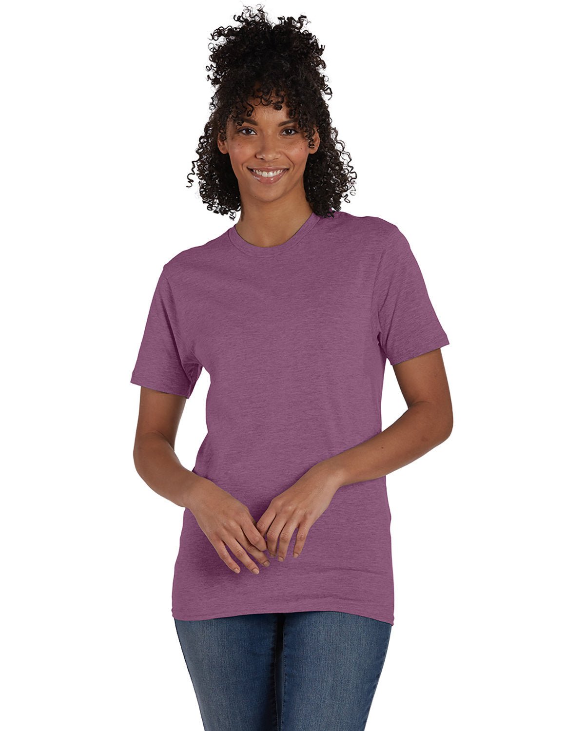 4980-Hanes-PURPLE RAIN HTHR-Hanes-T-Shirts-1