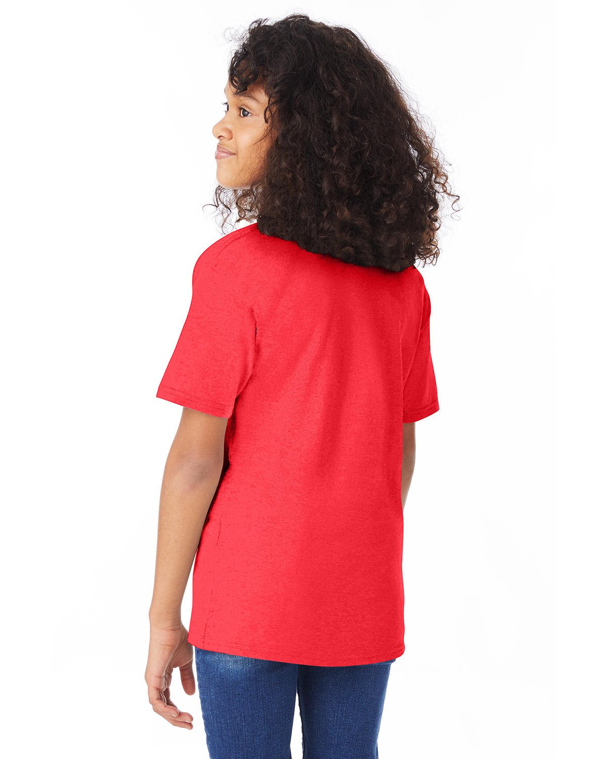 498Y-Hanes-ATHLETIC RED-Hanes-T-Shirts-2