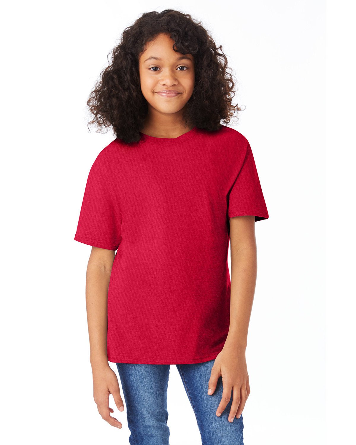 498Y-Hanes-DEEP RED-Hanes-T-Shirts-1