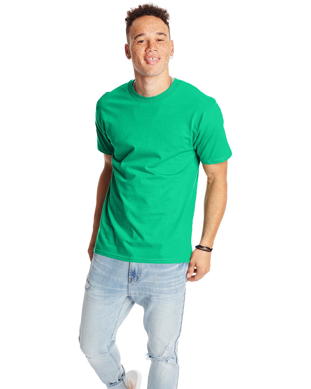 5180-Hanes-KELLY GREEN-Hanes-T-Shirts-1