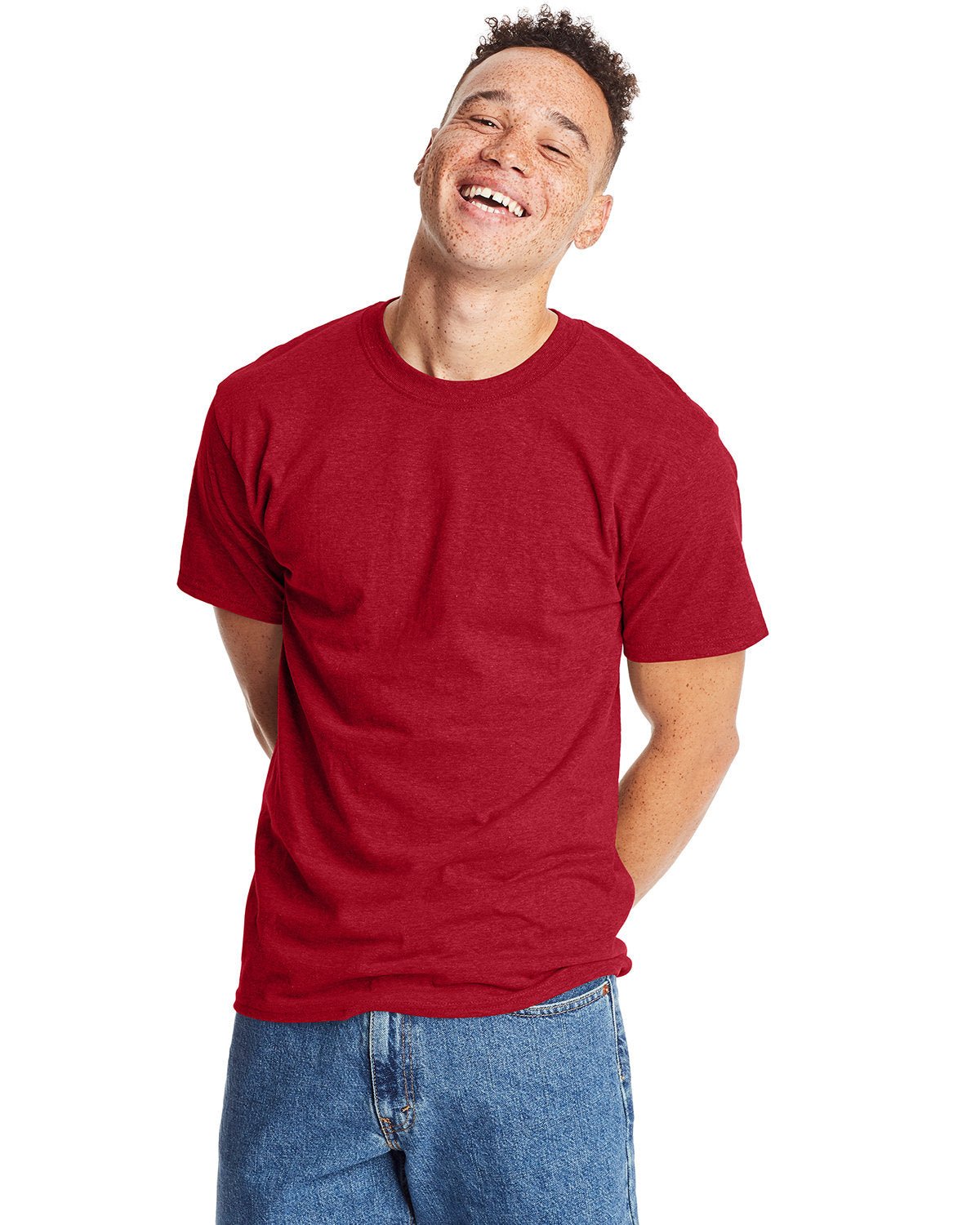 5180-Hanes-RED PEPPER HTHR-Hanes-T-Shirts-1