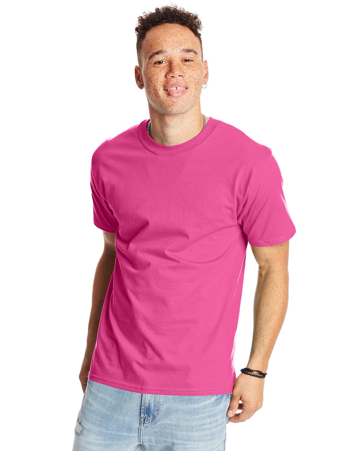 5180-Hanes-WOW PINK-Hanes-T-Shirts-1