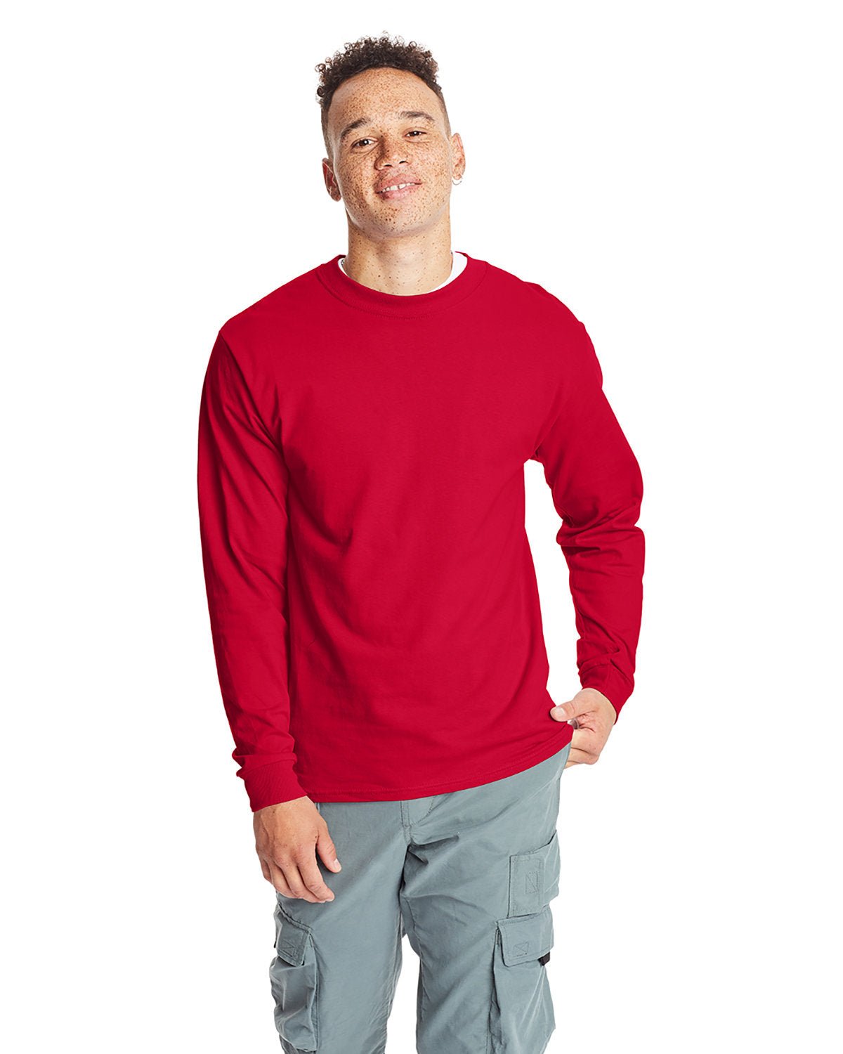 5186-Hanes-DEEP RED-Hanes-T-Shirts-1