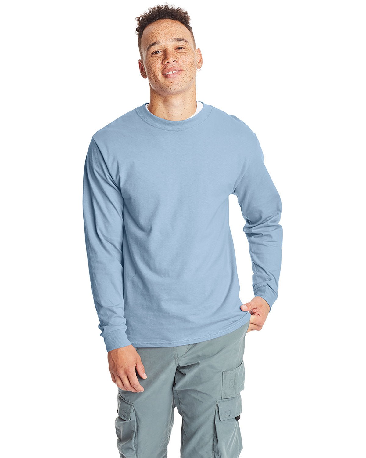 5186-Hanes-LIGHT BLUE-Hanes-T-Shirts-1