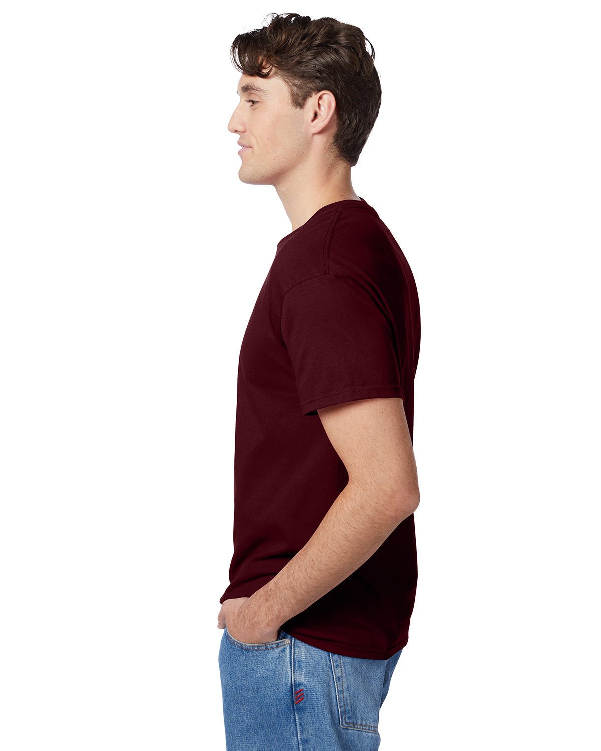 5250T-Hanes-DEEP RED-Hanes-T-Shirts-3