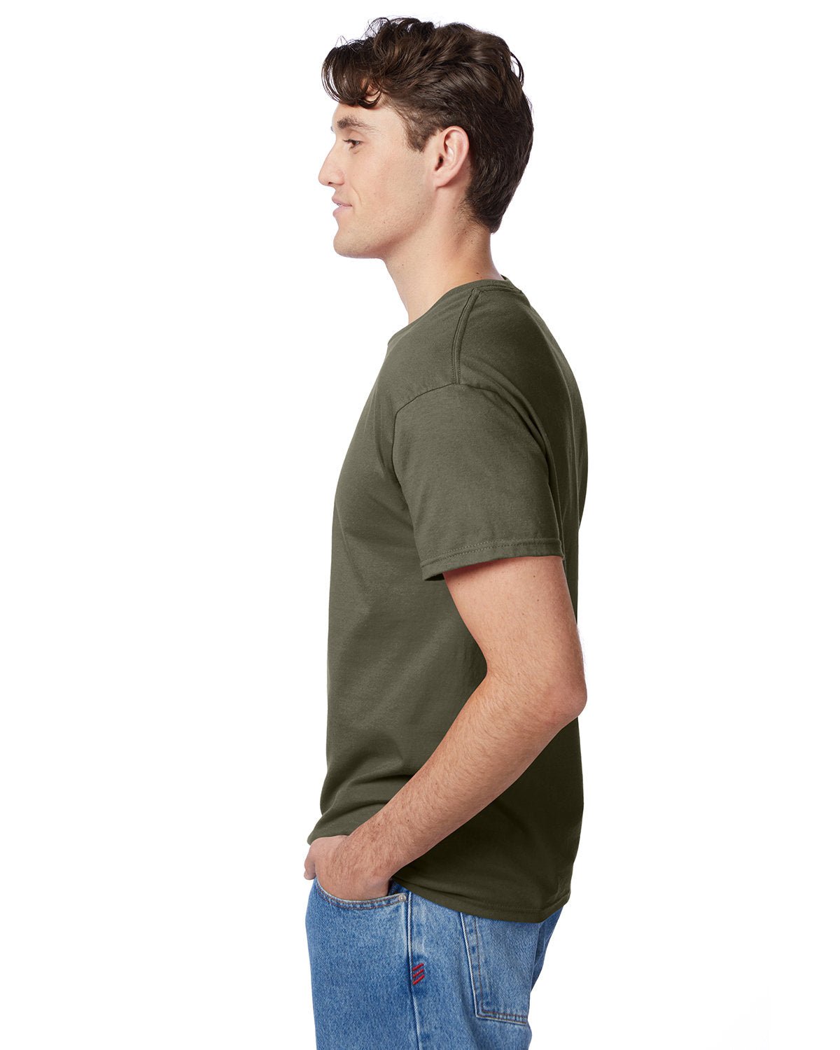 5250T-Hanes-FATIGUE GREEN-Hanes-T-Shirts-3