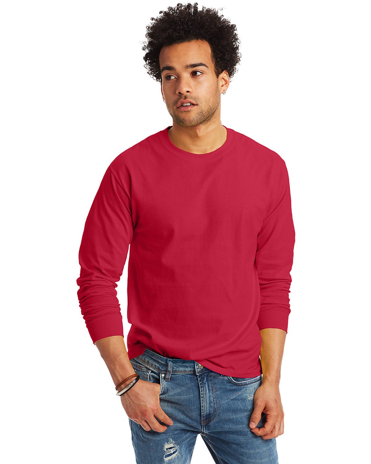 5586-Hanes-DEEP RED-Hanes-T-Shirts-1