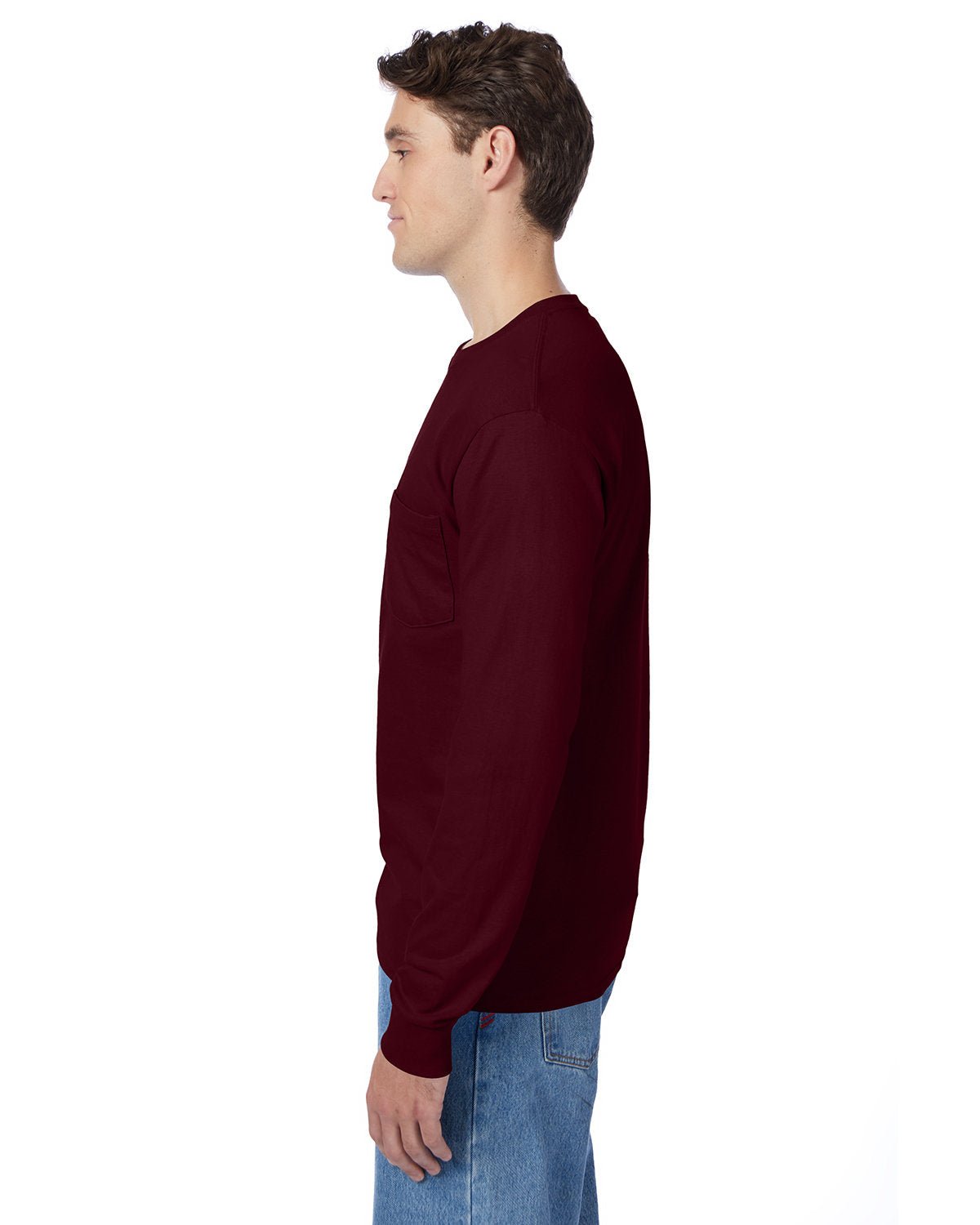 5596-Hanes-MAROON-Hanes-T-Shirts-3