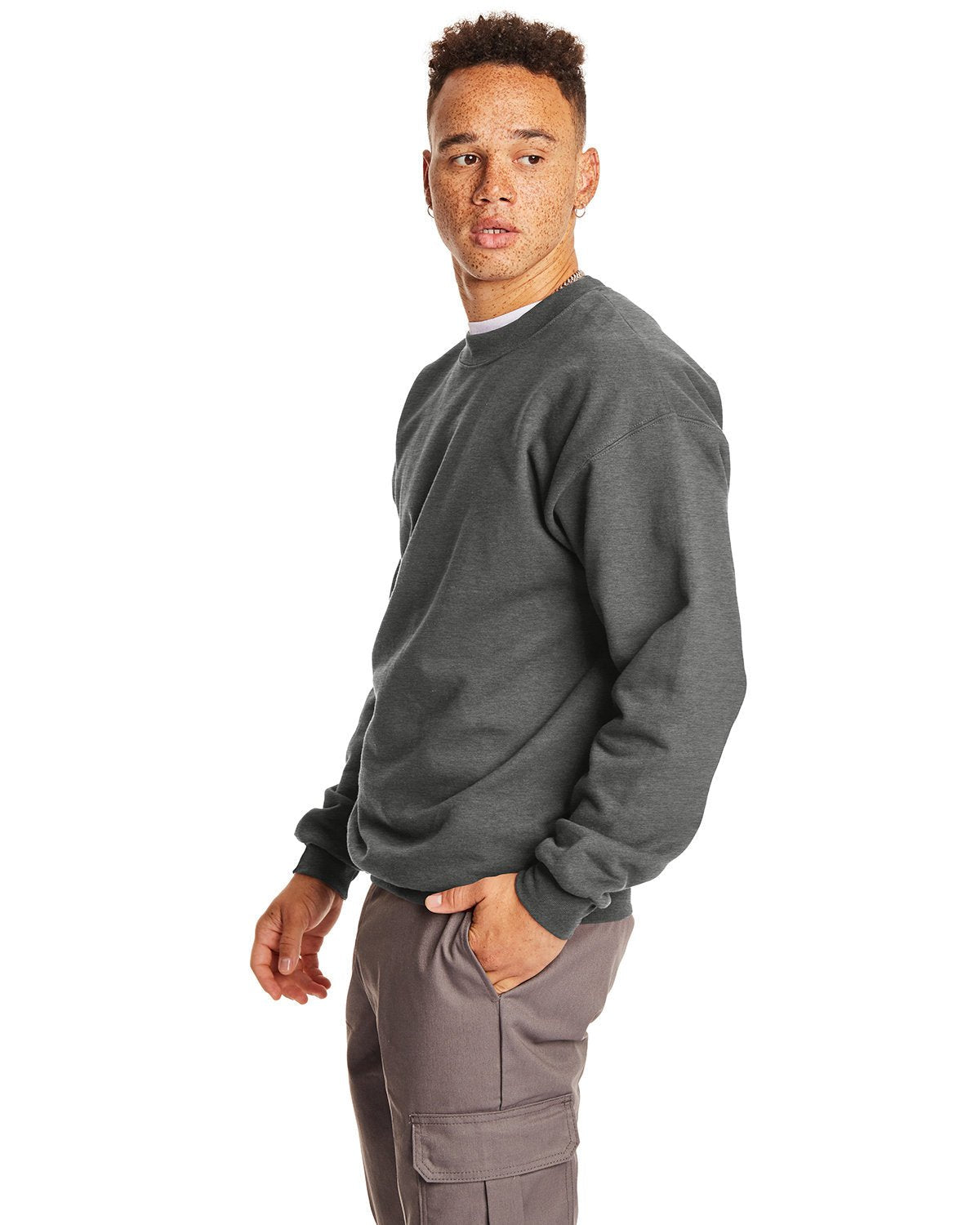 F260-Hanes-CHARCOAL HEATHER-Hanes-Sweatshirts-3