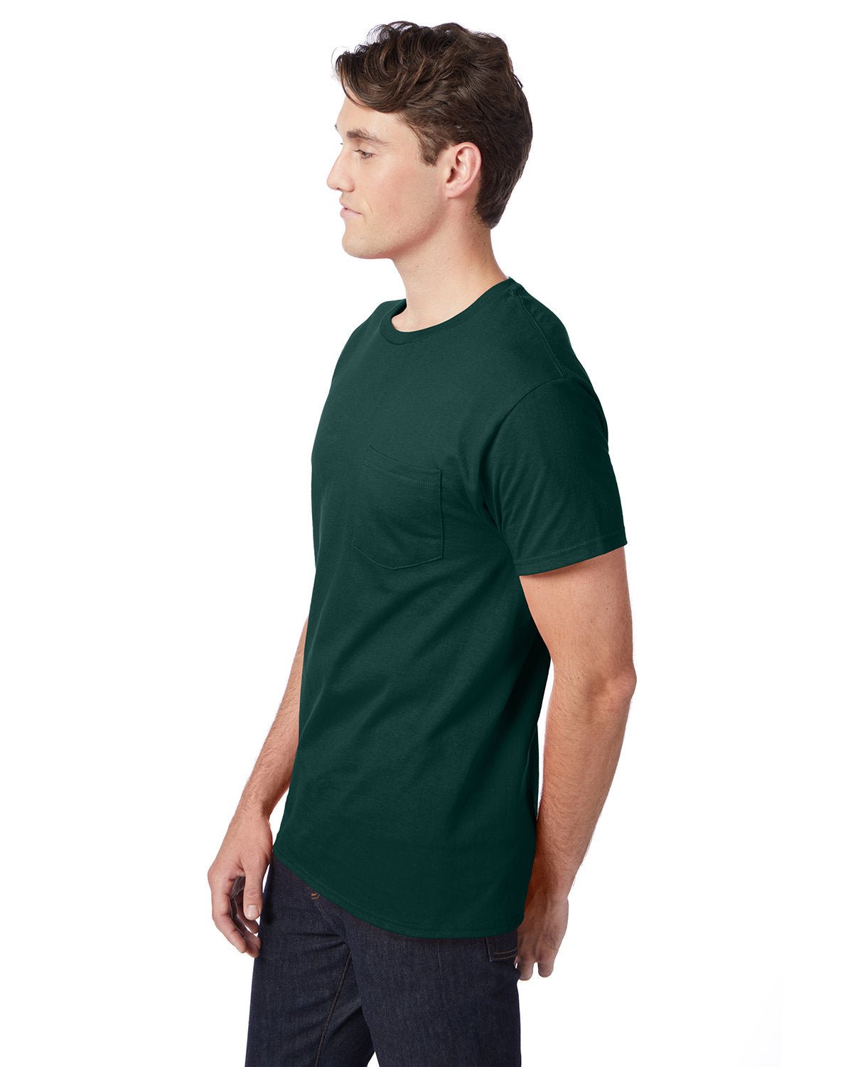 H5590-Hanes-DEEP FOREST-Hanes-T-Shirts-3