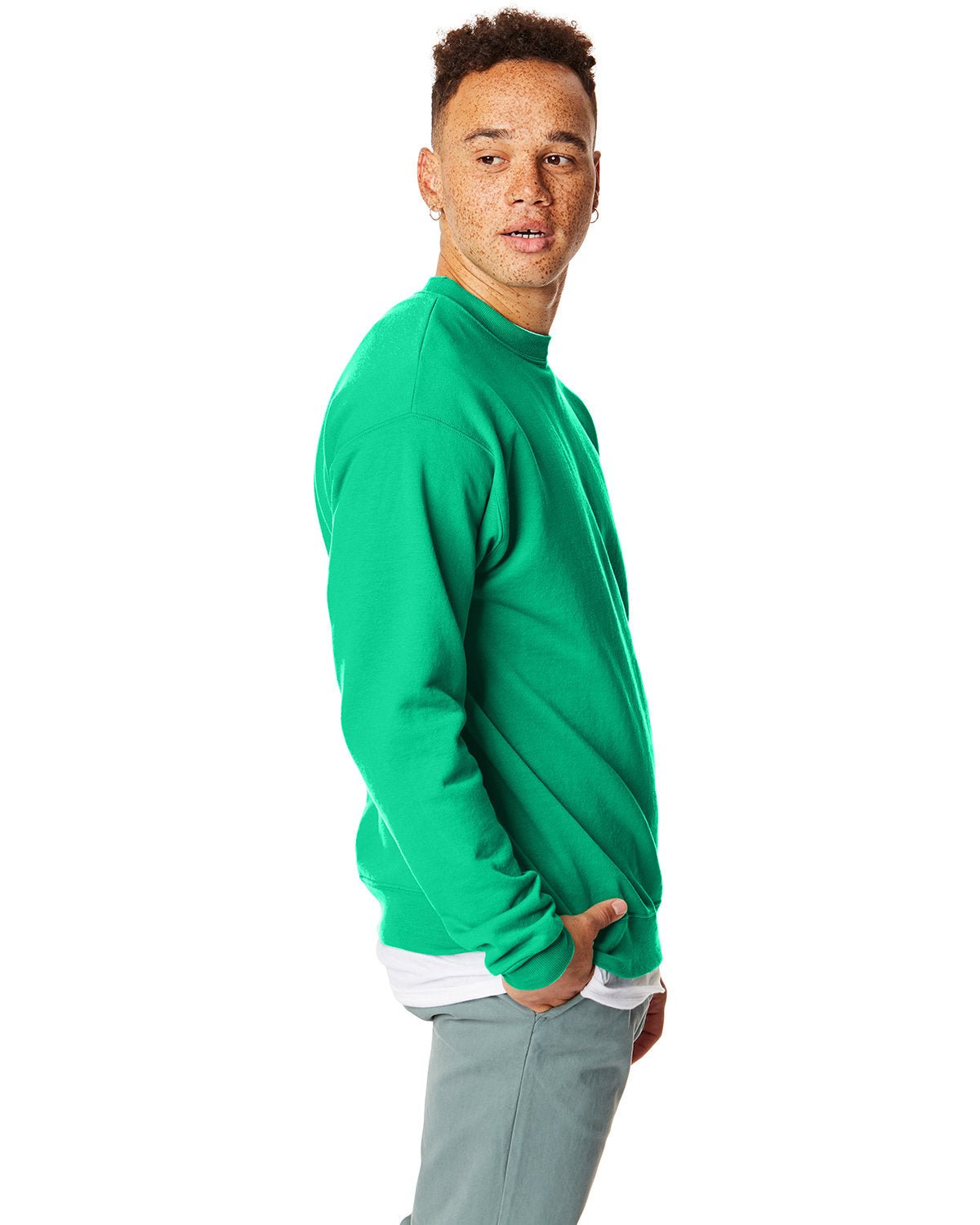 P1607-Hanes-KELLY GREEN-Hanes-Sweatshirts-3