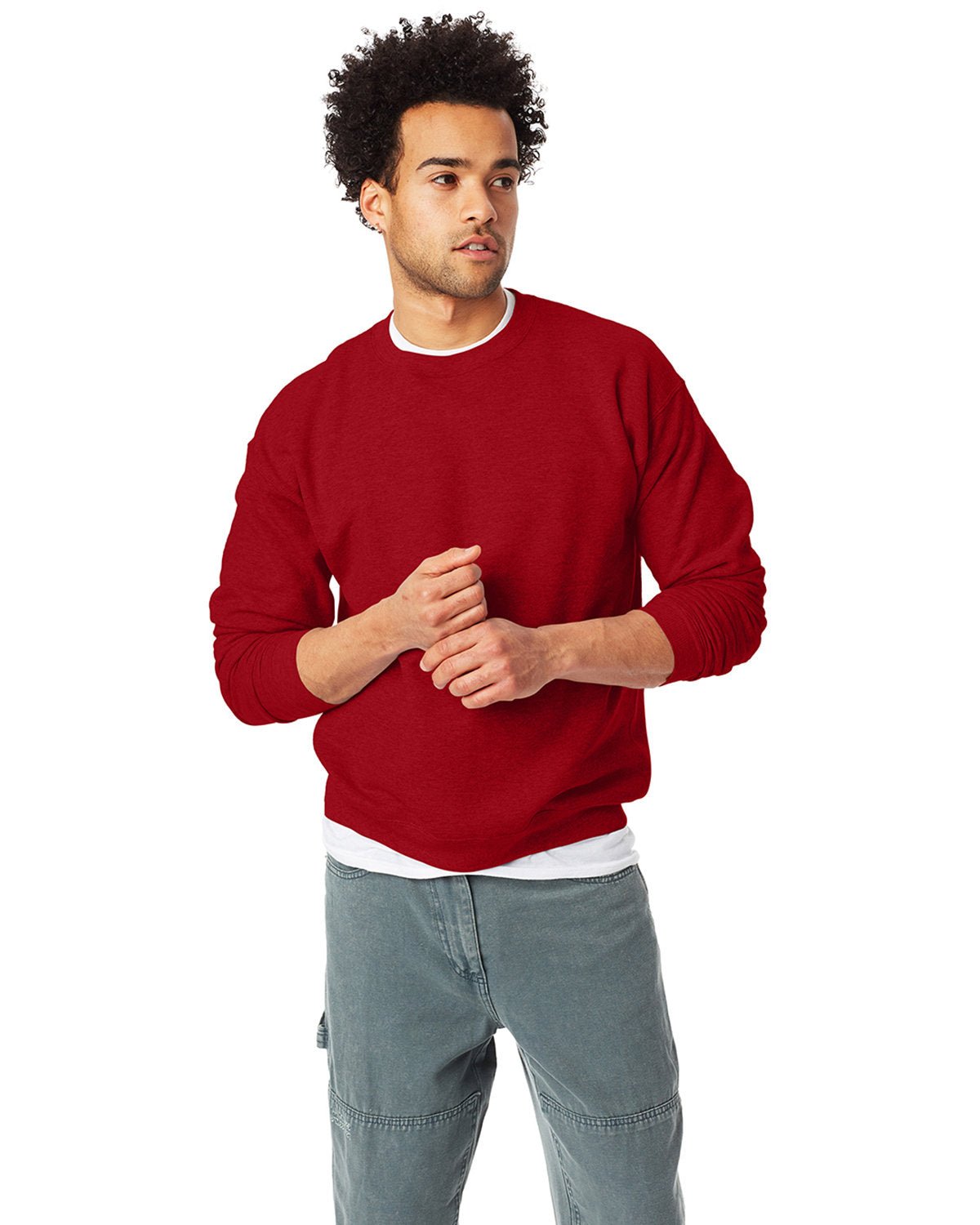 P1607-Hanes-RED PEPPER HTHR-Hanes-Sweatshirts-1