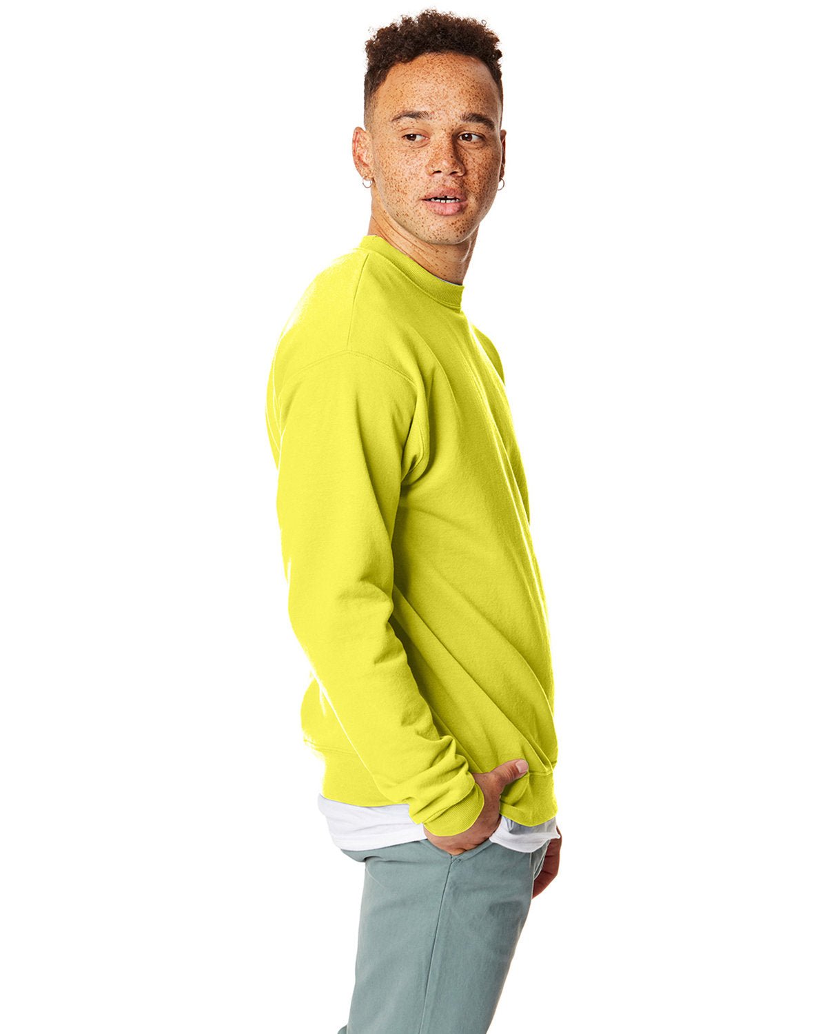 P1607-Hanes-SAFETY GREEN-Hanes-Sweatshirts-3