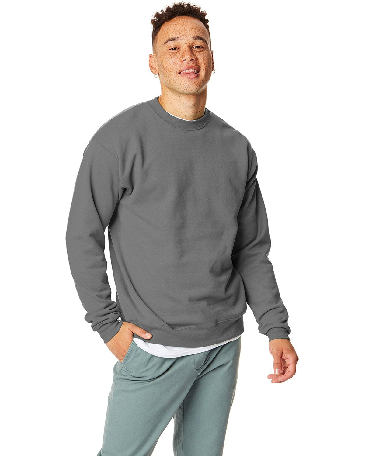 P1607-Hanes-SMOKE GRAY-Hanes-Sweatshirts-1