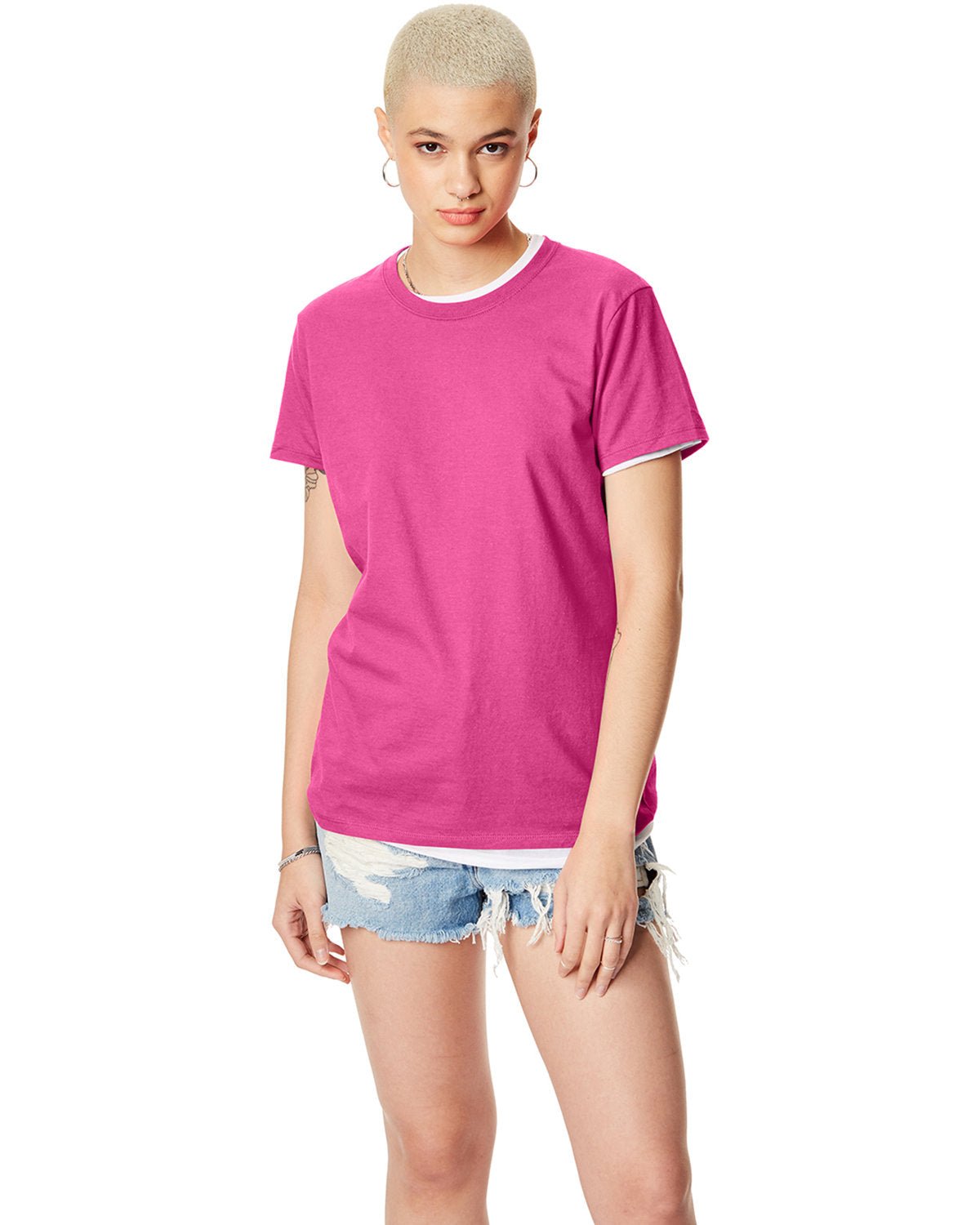 SL04-Hanes-WOW PINK-Hanes-T-Shirts-1