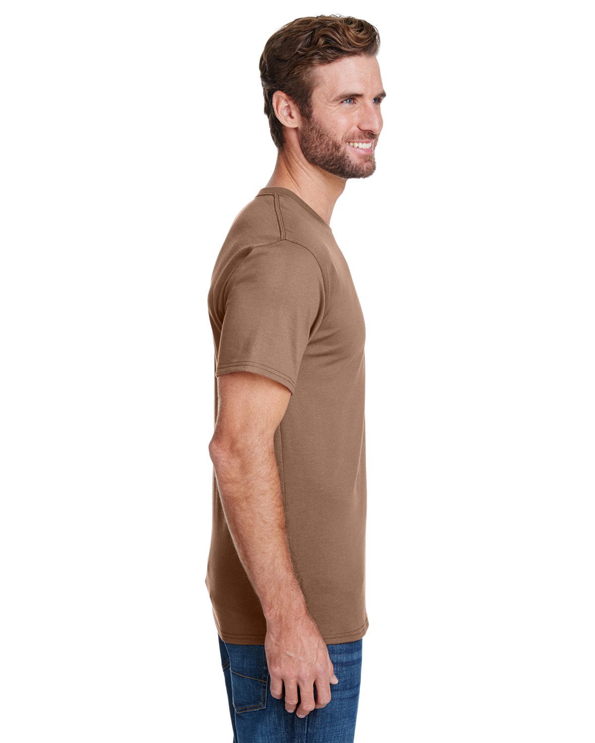 W110-Hanes-ARMY BROWN-Hanes-T-Shirts-3