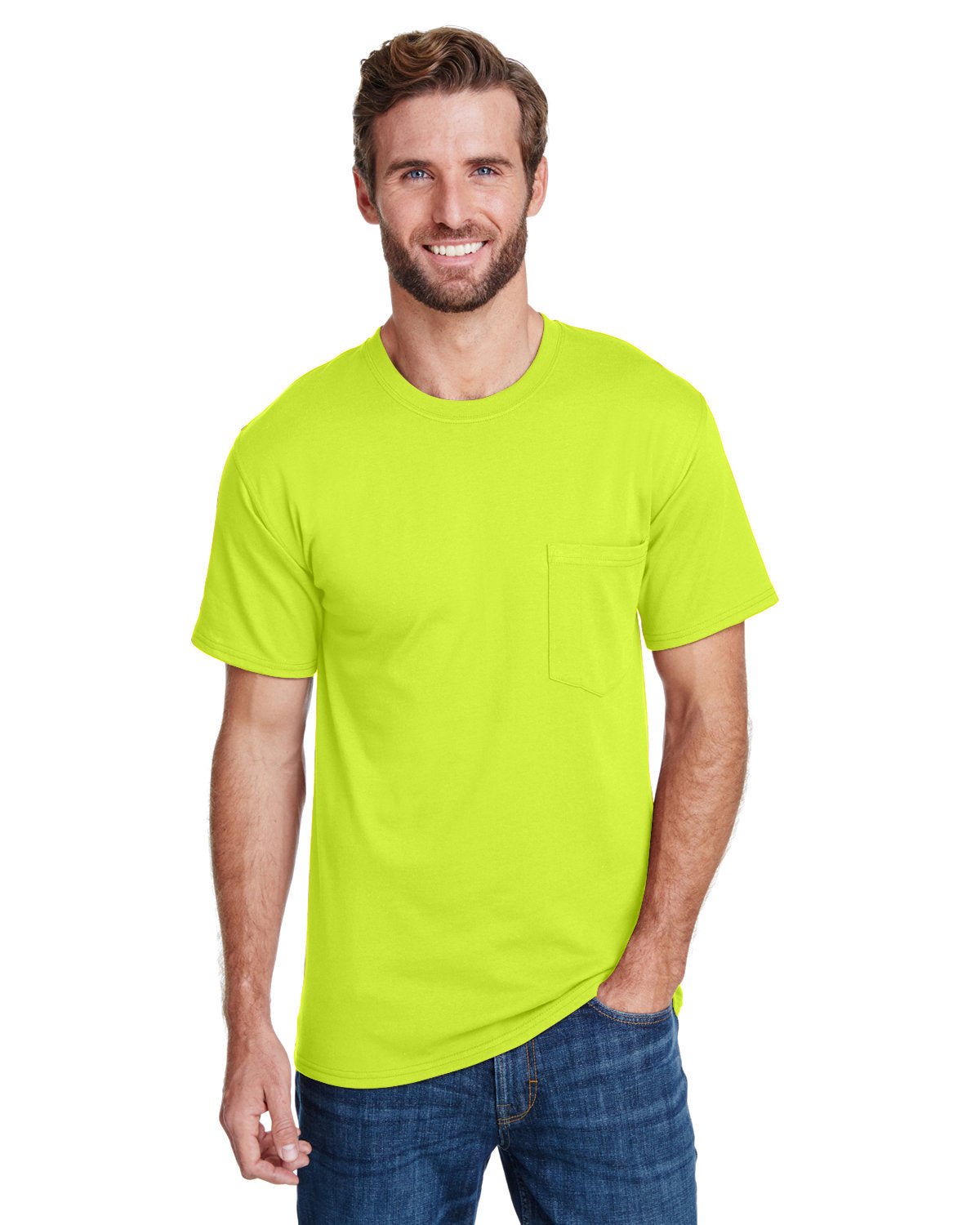 W110 Hanes SAFETY GREEN