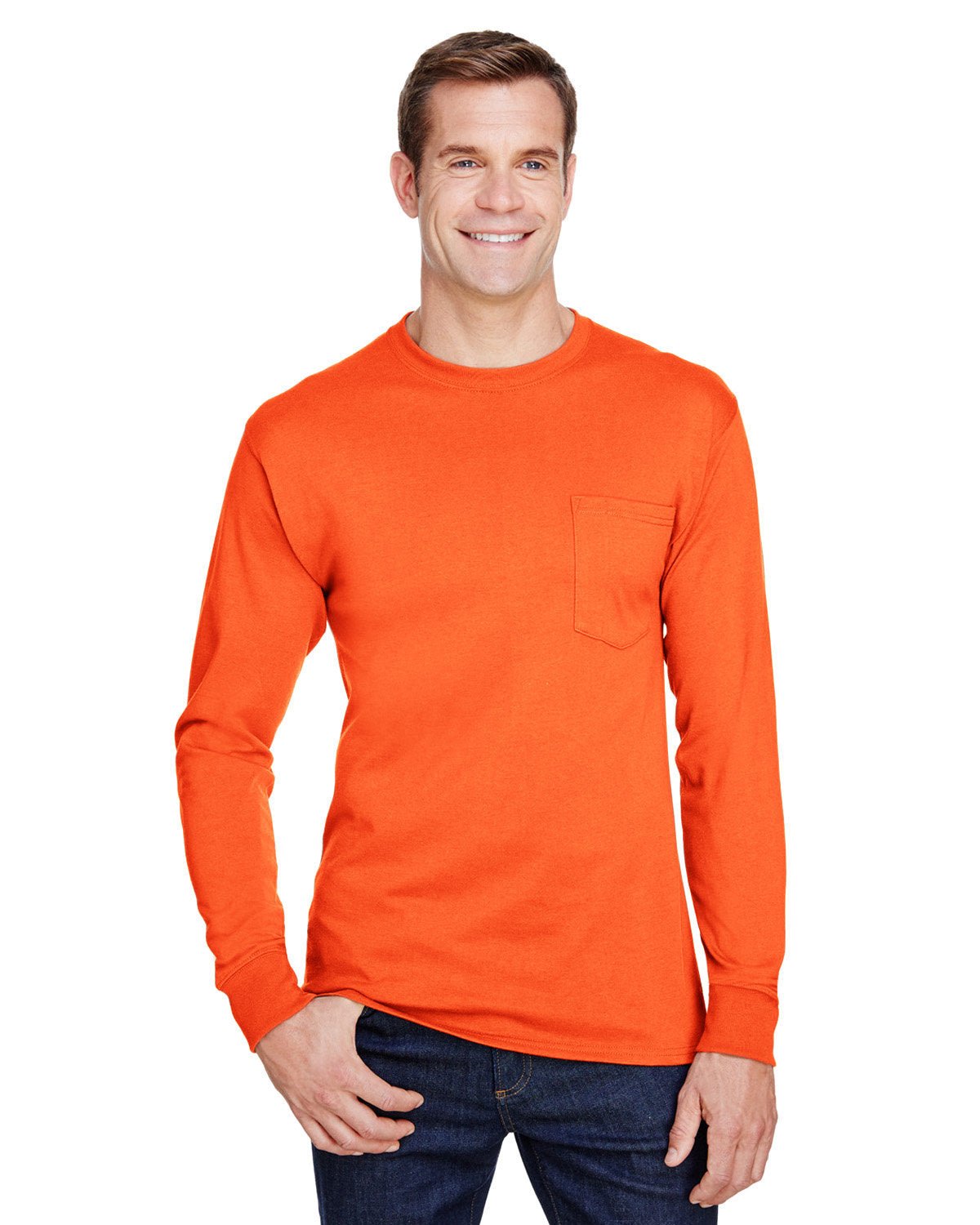 W120-Hanes-SAFETY ORANGE-Hanes-T-Shirts-1