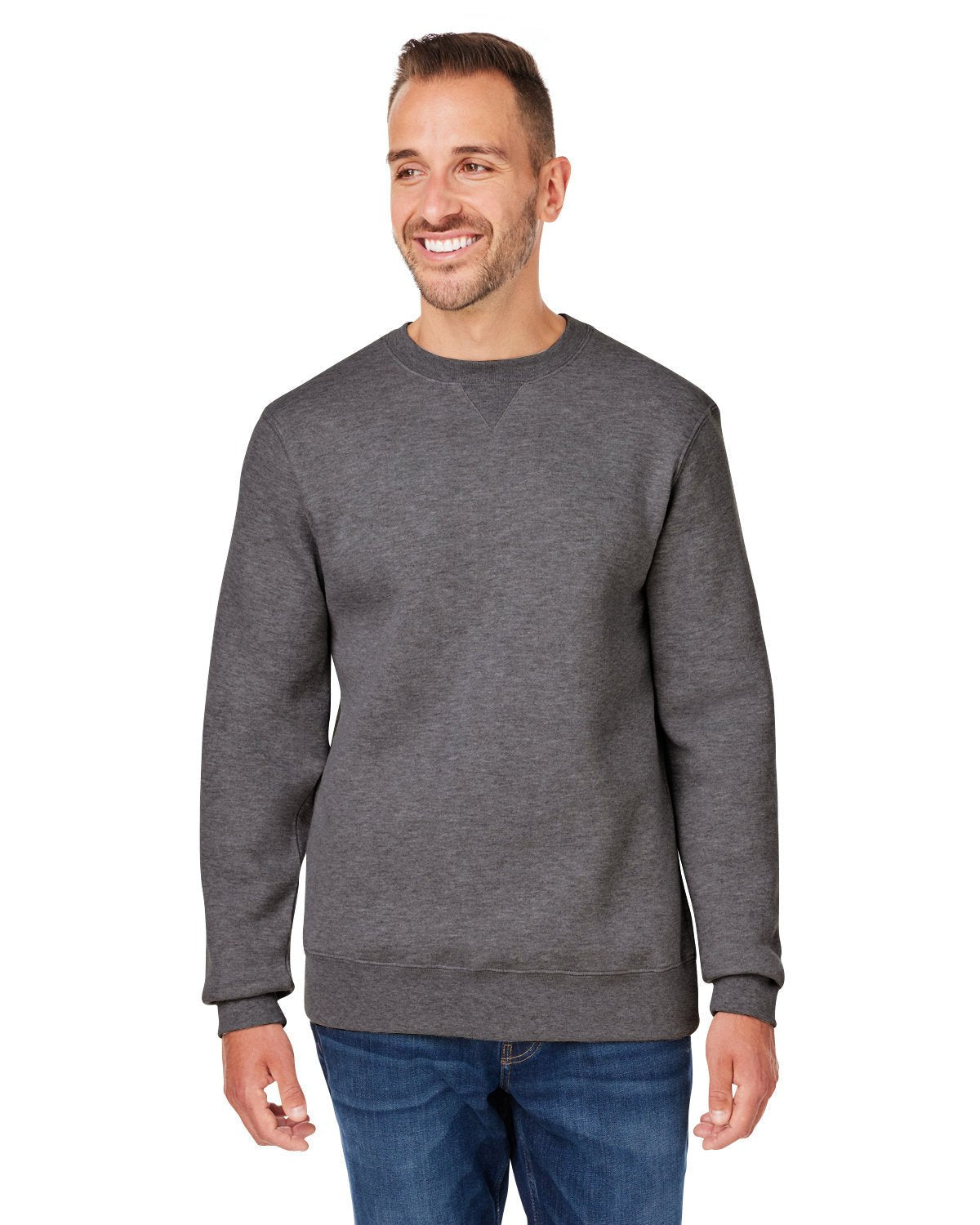 8424JA-J America-CHARCOAL HEATHER-J America-Sweatshirts-1