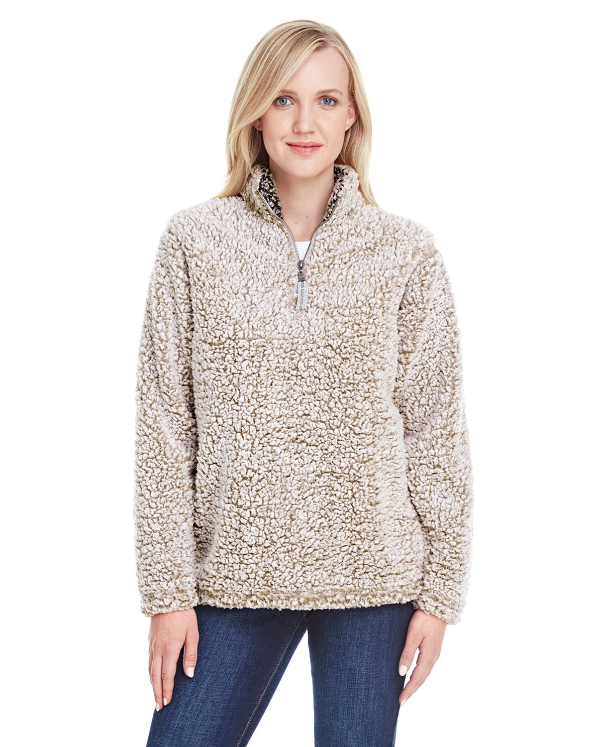 JA8451-J America-OATMEAL HEATHER-J America-Fleece Jackets-1