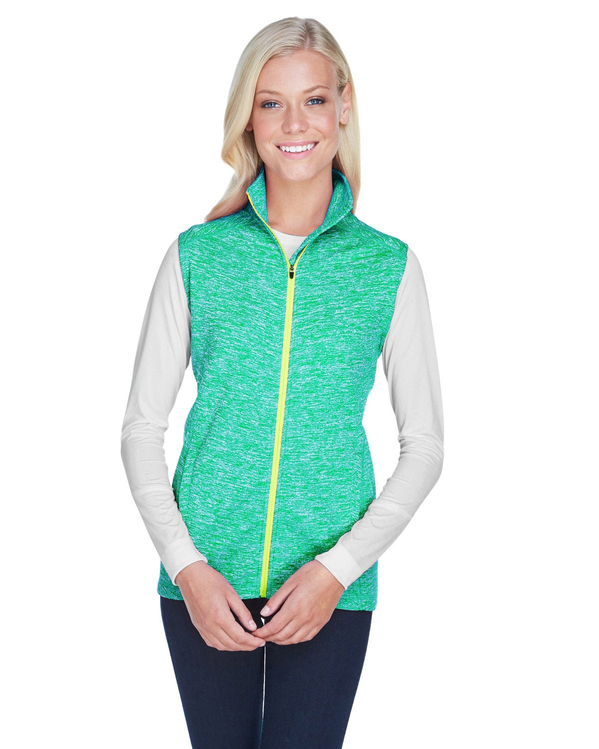 JA8625-J America-EMERLD/ NEON YLW-J America-Fleece Jackets-1