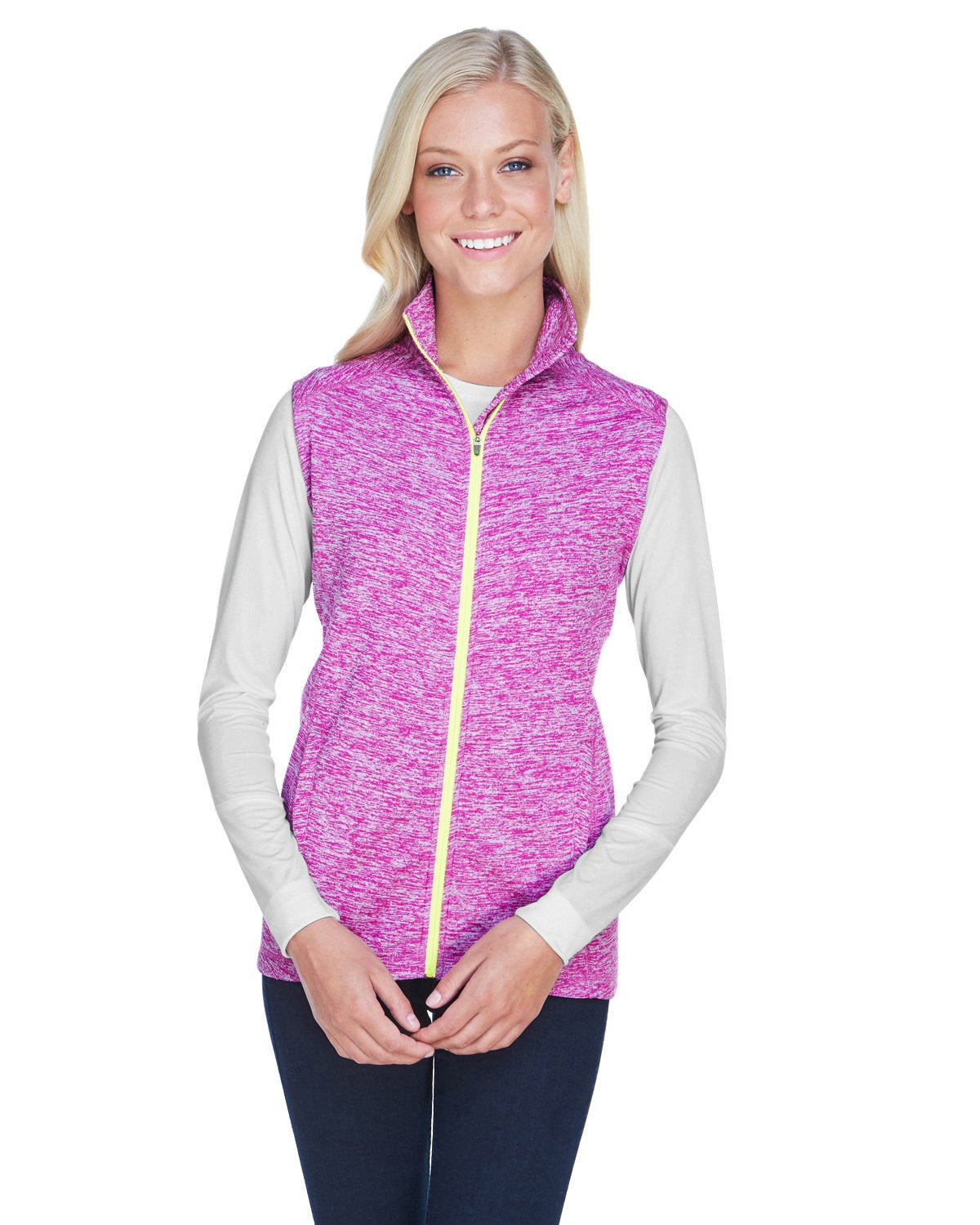 JA8625-J America-MAGENTA/ NEON YL-J America-Fleece Jackets-1