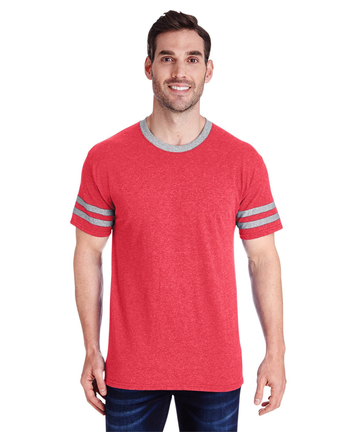 602MR-Jerzees-FR RED HTH/ OXFR-Jerzees-T-Shirts-1