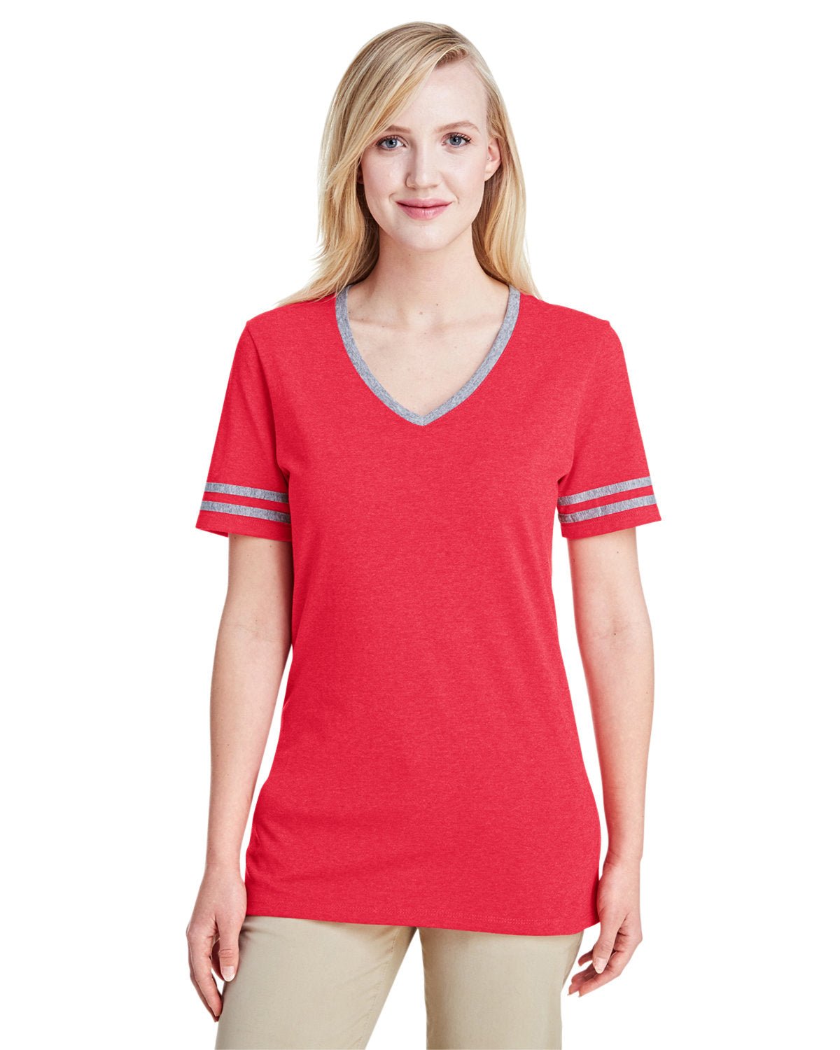 602WVR-Jerzees-FR RED HTH/ OXFR-Jerzees-T-Shirts-1