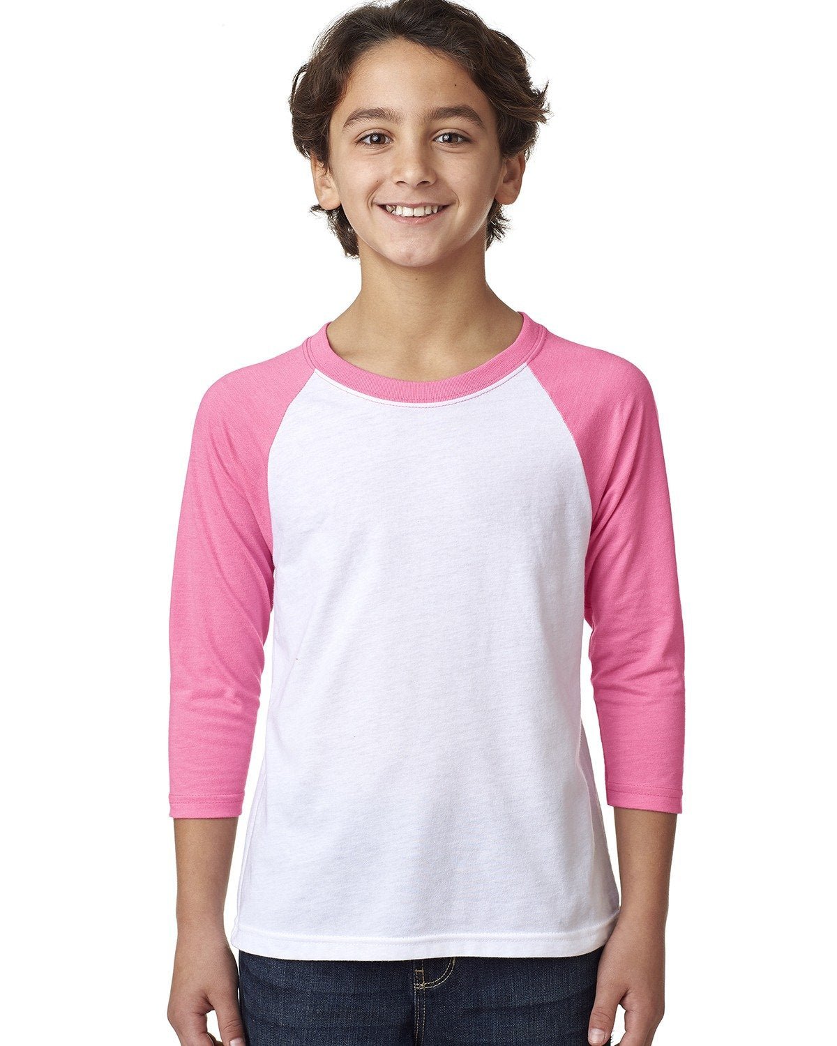 3352-Next Level Apparel-HOT PINK/ WHITE-Next Level Apparel-T-Shirts-1